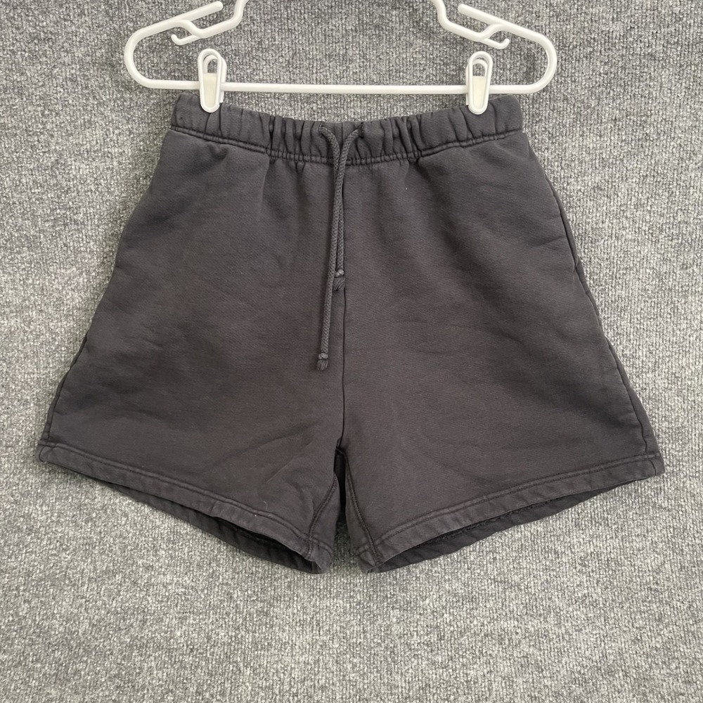 Elwood Core Sweatshorts Mens Sz  S Vintage Washed Black Organic Cotton Terry